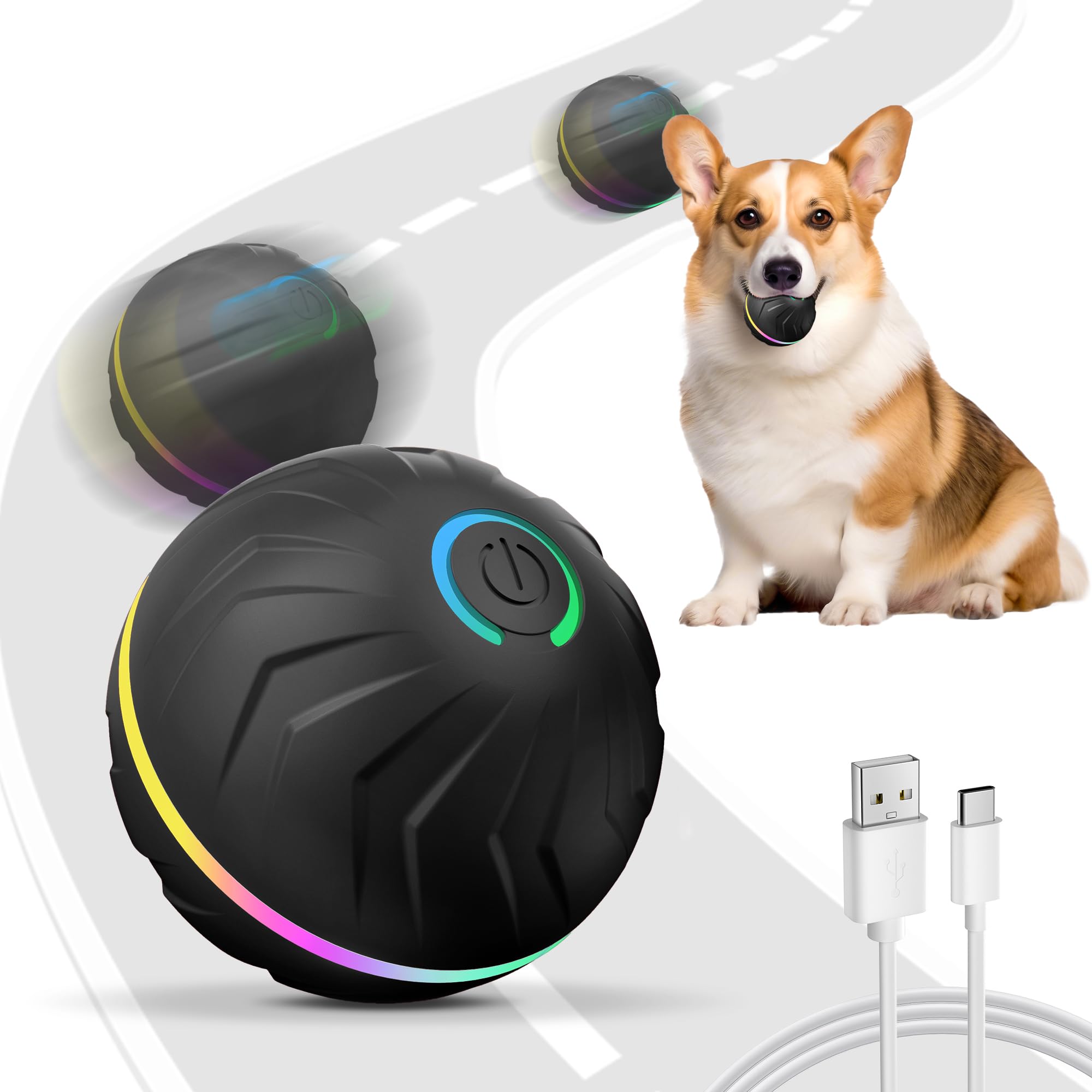 BXIHUR Interactive Dog Toys, New Electric Dog Toy, Automatic Moving Dog Toy, Dust And Waterproof Ip 54, Rechargeable