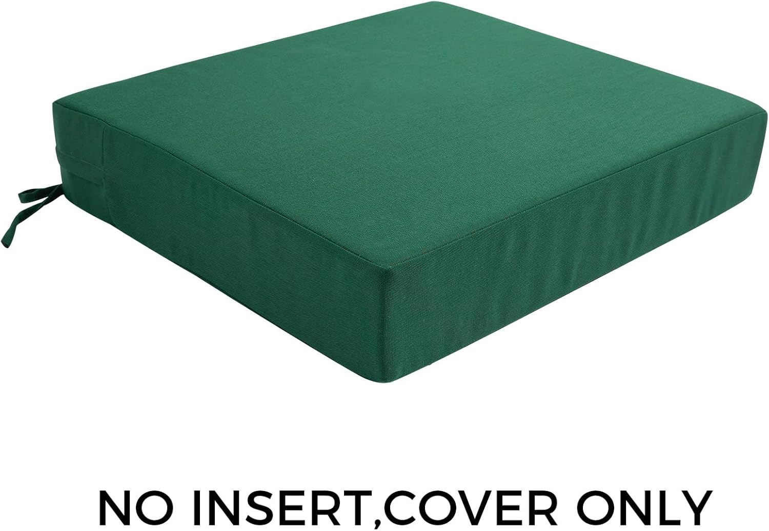 FUNHOME Outdoor Cushion Covers 20 x 18 x 4 inch,Set of 2,Replacement Seat Cushion Cover for Patio Furniture Chair,Water Resistant,Fade-Resistant Slipcover Only,No Insert(Blackish Green)
