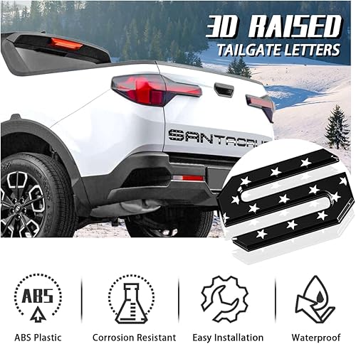 Miniatura 5 de Letras de inserciones para portón trasero compatibles con Santa Cruz 2022 2023 2024 2025 3D elevado y fuerte adhesivos letras adhesivas para emblema
