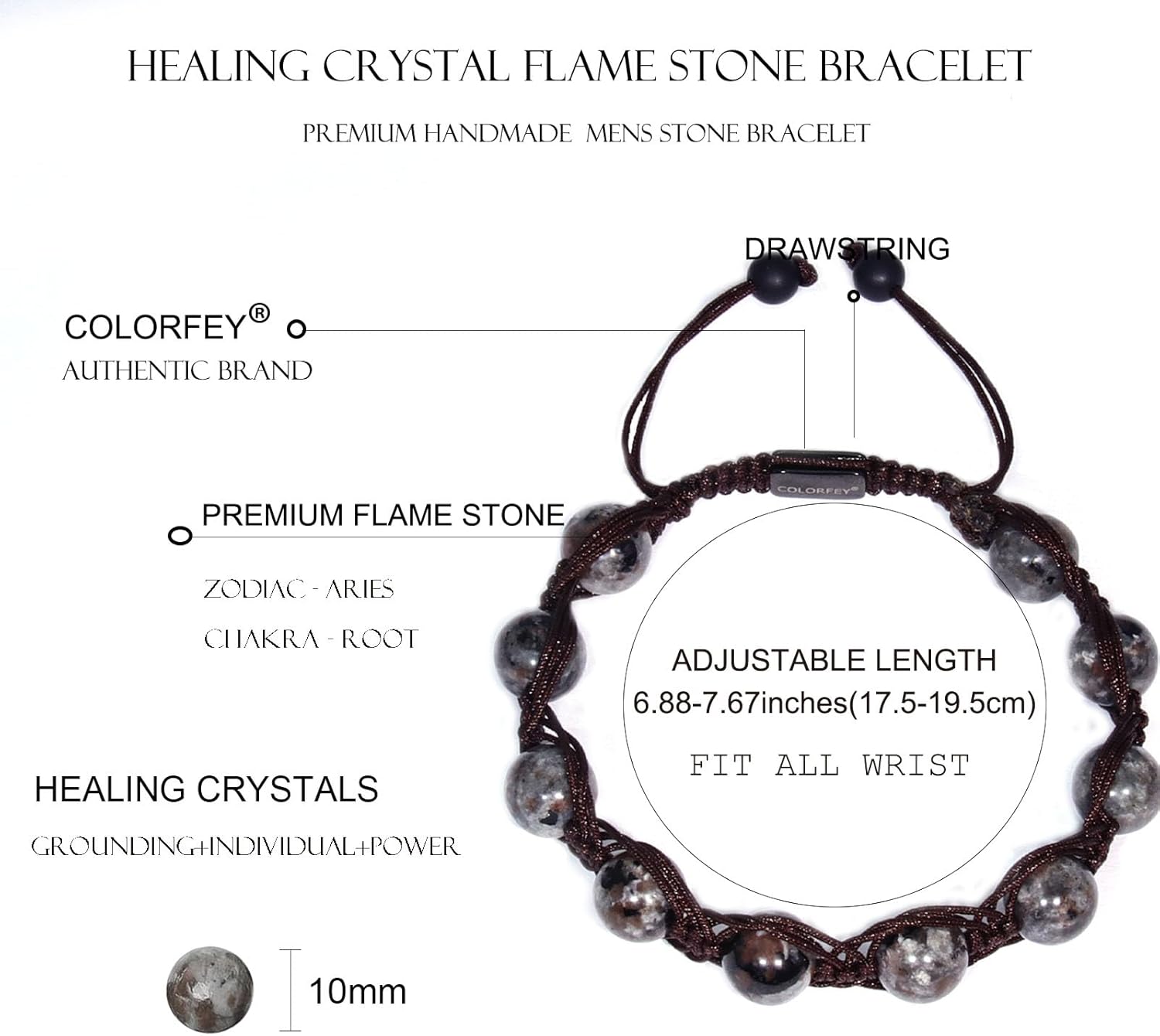 Easter Gifts Healing Crystal Bracelet for Men Women, Premium Handcrafted Tiger Eye Howlite Flame Stone Bracelet 10mm, Genuine Men Bead Bracelets Natural Stone Beaded Bracelets for Men
