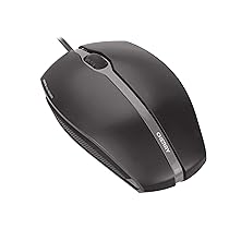 CHERRY GENTIX CORDED, Mouse Con Filo, Rotella di Scorrimento di precisione, Sensore Ottico, Design Simmetrico per Destrimani e Mancini, Cavo da 1,8 m, USB 2.0, Nero
