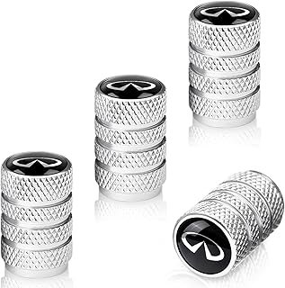 4 Pcs Tire Valve Stem Caps,Metal Wheel Car Air Valve Caps for Infiniti QX50 Q50 Q70 Q70L Q60 QX30 QX60 QX80 Decoration Accessories Silver