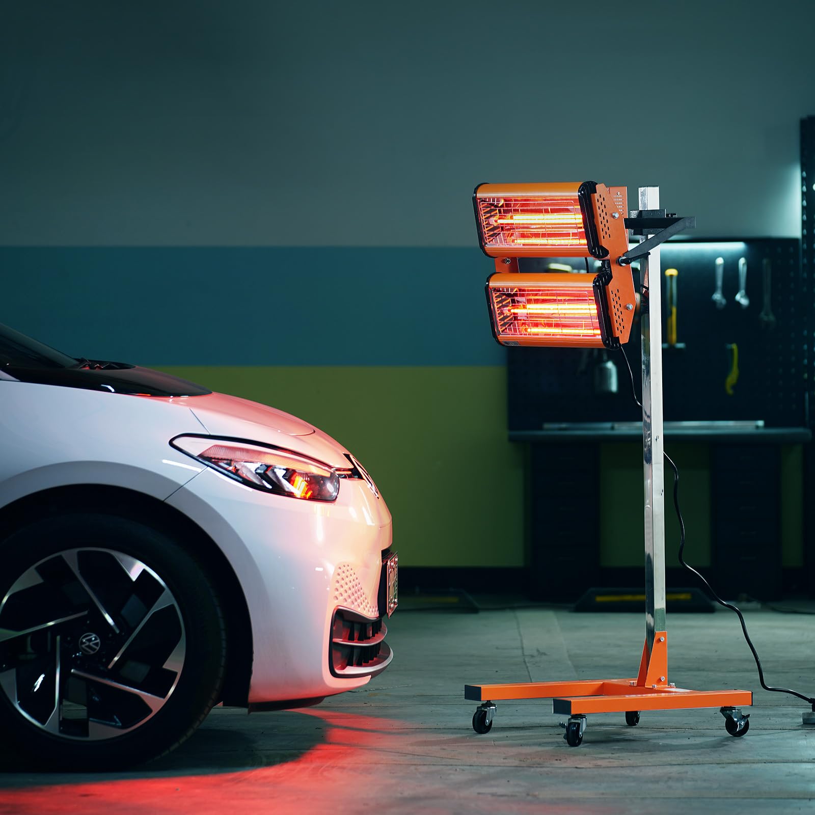 VEVOR Lampe polymérisation Infrarouge, 2200 W, séchoir Peinture Voiture avec Support, minuterie 1-60 Min, Chauffage Cabine Cuisson pulvérisation 0,48 ㎡, Lampe à polymériser pour réparation séchage