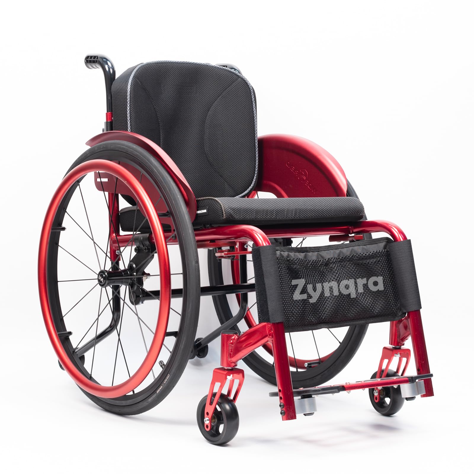 Sedia a rotelle in Lega di Alluminio per Adulti,Leggera,Sportiva,Sedia A Rotelle Pieghevole da Trasporto,Sedia A Rotelle in Alluminio,per Adolescenti,Adulti(15.7in Seat Width,Red)