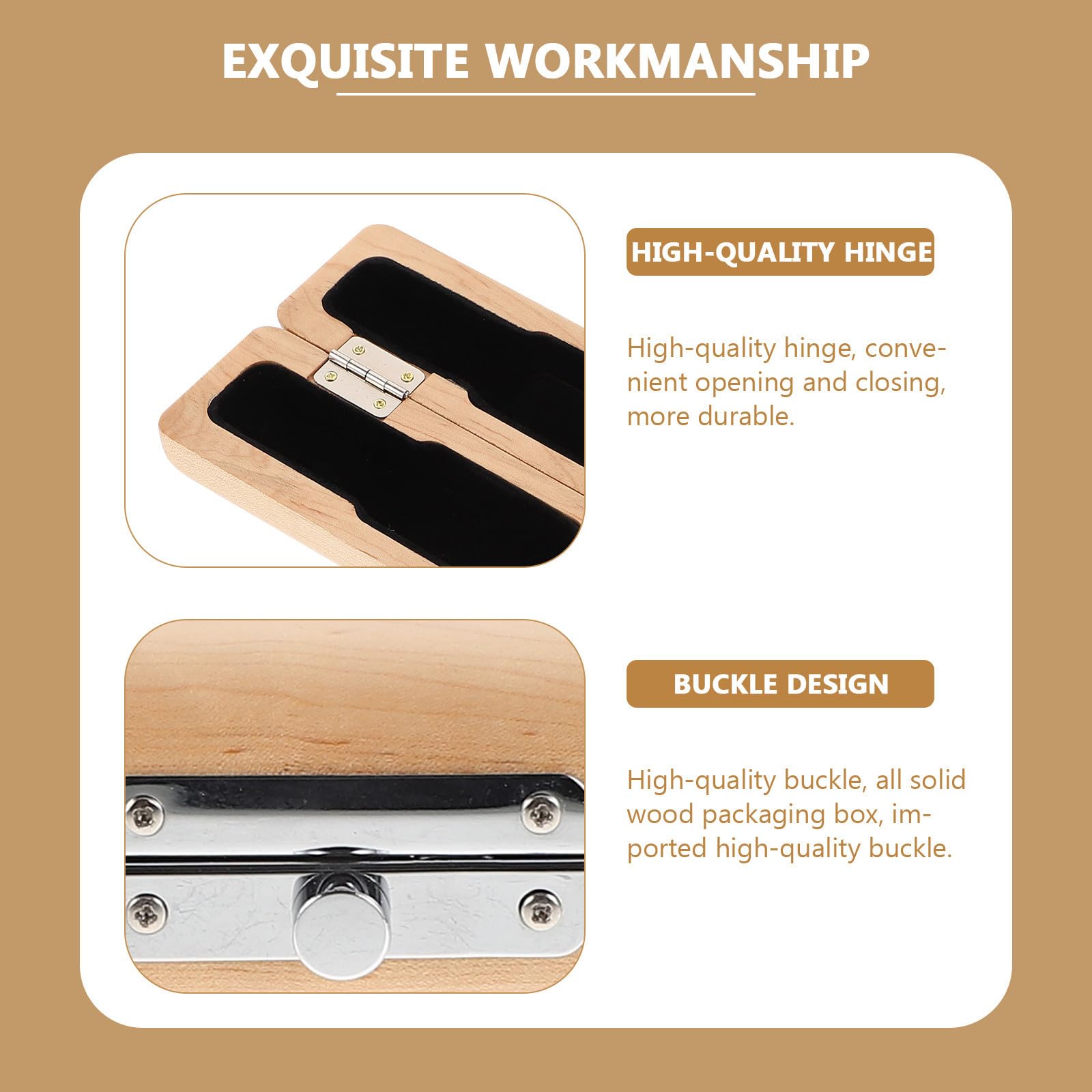 Toddmomy Estuche de Madera Natural Caja de Almacenamiento Portátil y Protector Resistente para Cabeza de Flauta Soporte Compacto para Accesorios de Flauta para Instrumentos de Viento