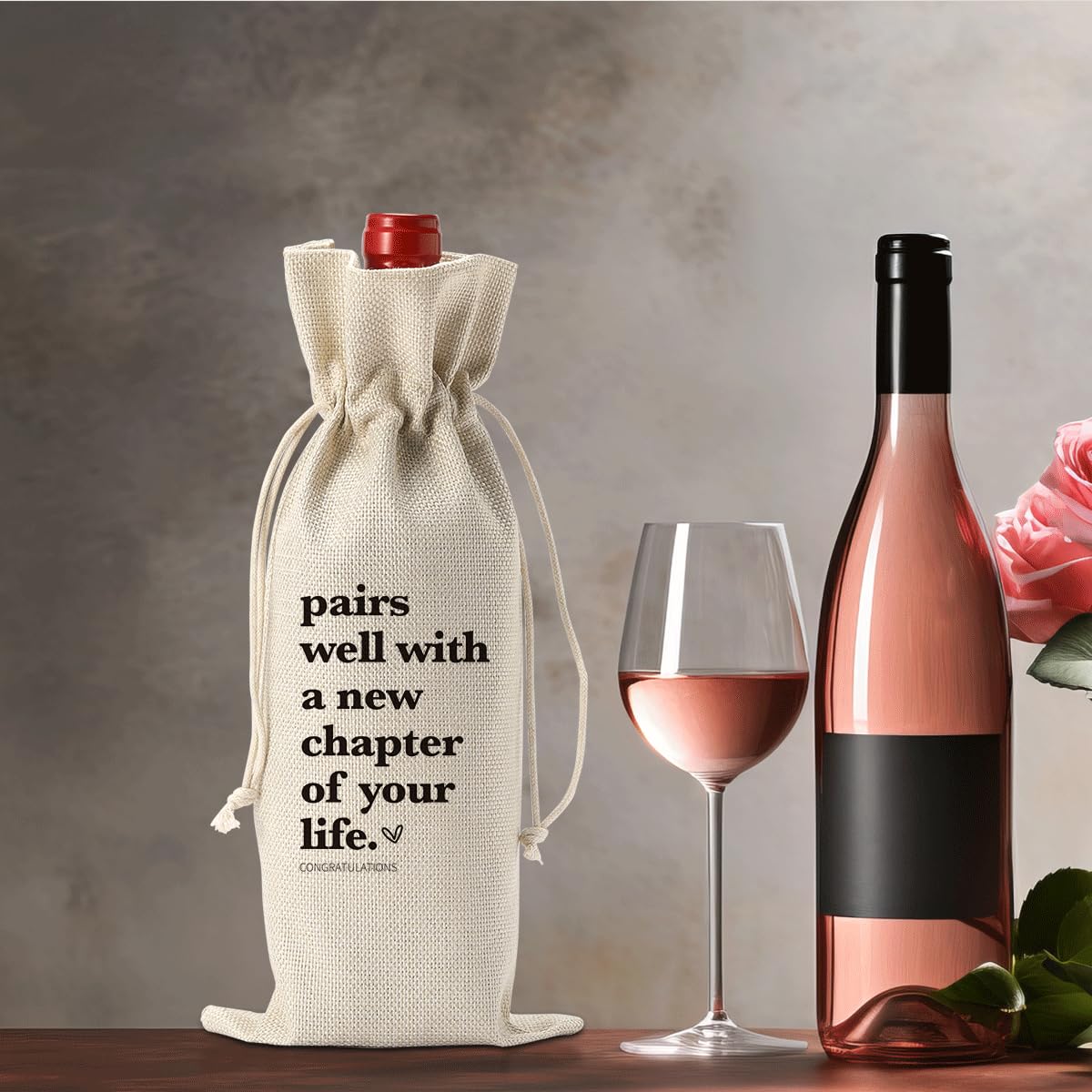 1 bolsa de vino divertida para nuevos capítulos, regalos para mujeres y hombres, regalos de despedida para amigos, regalos de despedida para compañeros de trabajo, mujeres y hombres, regalos para 6