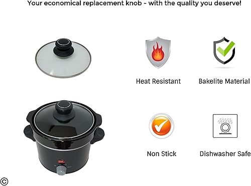 Miniatura 3 de Melzon Cookware - Pomo universal de repuesto para tapa, resistente al calor, mango de tapa de baquelita, color negro con forro plateado (1)