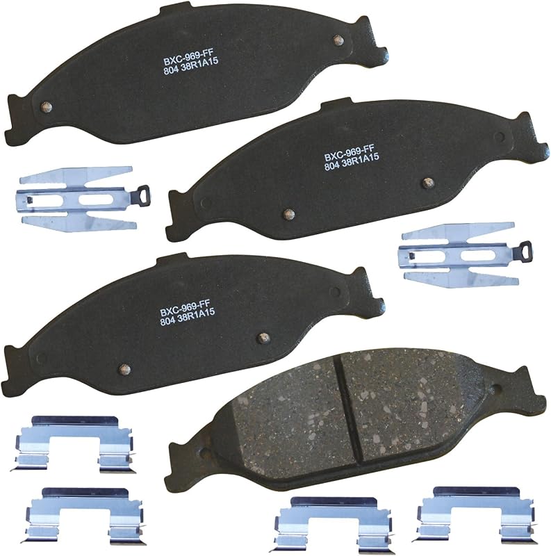 Pastilhas de freio dianteiras cerâmicas Bendix Premium SBC804 para Ford Mustang 1999 a 2004 – Jogo com instalação