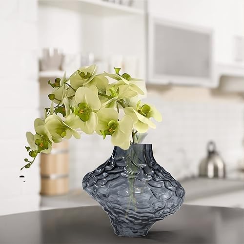 Miniatura 6 de FAIRYBIRD Florero único, florero de cristal estético de 6.7 pulgadas para flores, florero de vidrio fresco, decoración moderna de jarrón