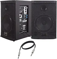 Kit Caixa Ativa Passiva 8 225w Saga Usb Bt FM Bar Auditório Ar Livre Área