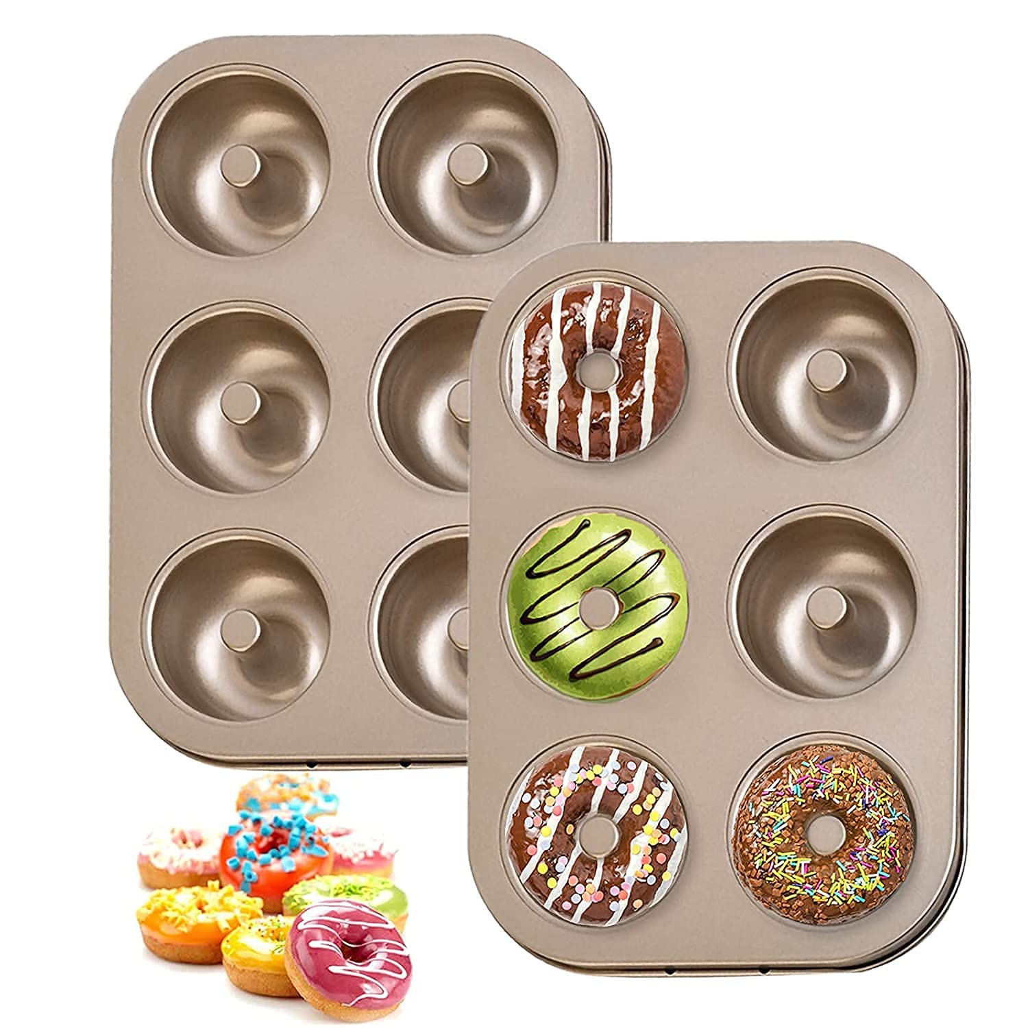Buy BluBasket Donut Pan,NonStick 6 Cavity Doughnut Baking Pans, Donut