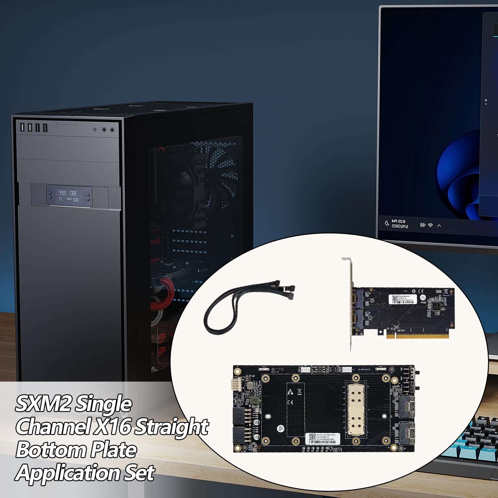 Scheda Grafica SXM2 V100 a Canale Singolo X16 con Piastre di Base Passanti e interfaccia 8654 per Installazione Esterna