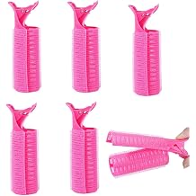 GBSTORE 5 Pcs 2 in 1 Hair Rollers with Clip, Large Size Self-Grip Curlers for Fluffy Hairstyles - Natural Hair Styling Tool