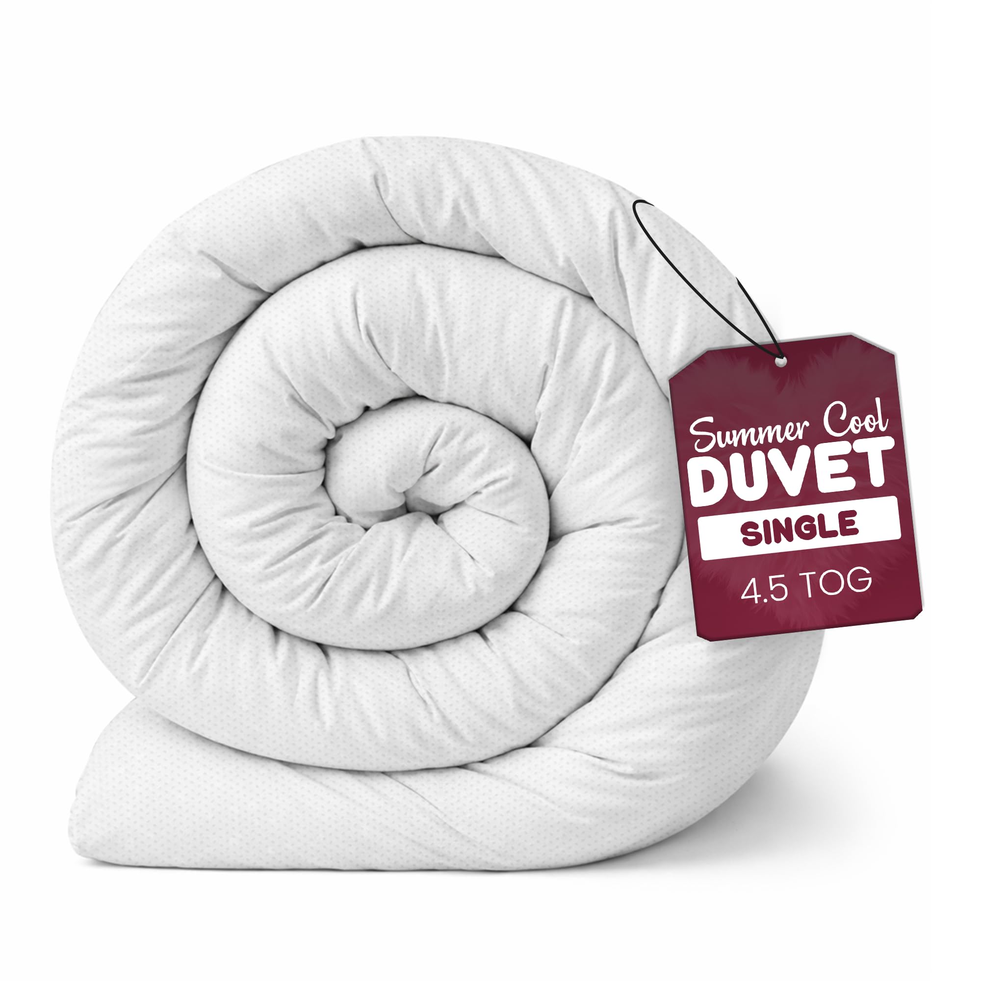 Rohi 4.5 Tog Anti Allergy Duvet Single Bed Quilt – Soft & Breathable Luxurious Hollowfibre Quilt With Corvin Cover – Lightweight Comfort Cool Single Duvet (Summer)