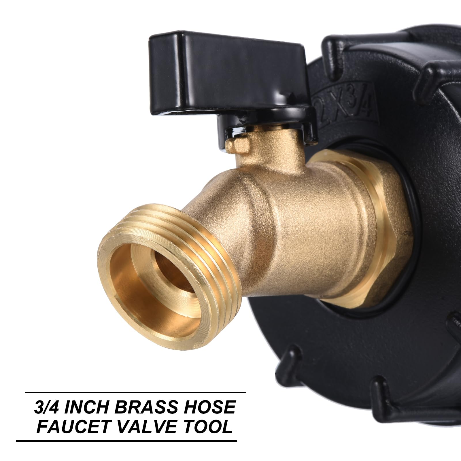 PATIKIL 275-330 Gallon IBC Tote Water Tank Adapter 2" Fine Thread 3/4" NPT Inlet x 3/4" GHT Brass Hose Faucet Valve Tool IBC Water Tank Fitting for Garden Hose - Image 3