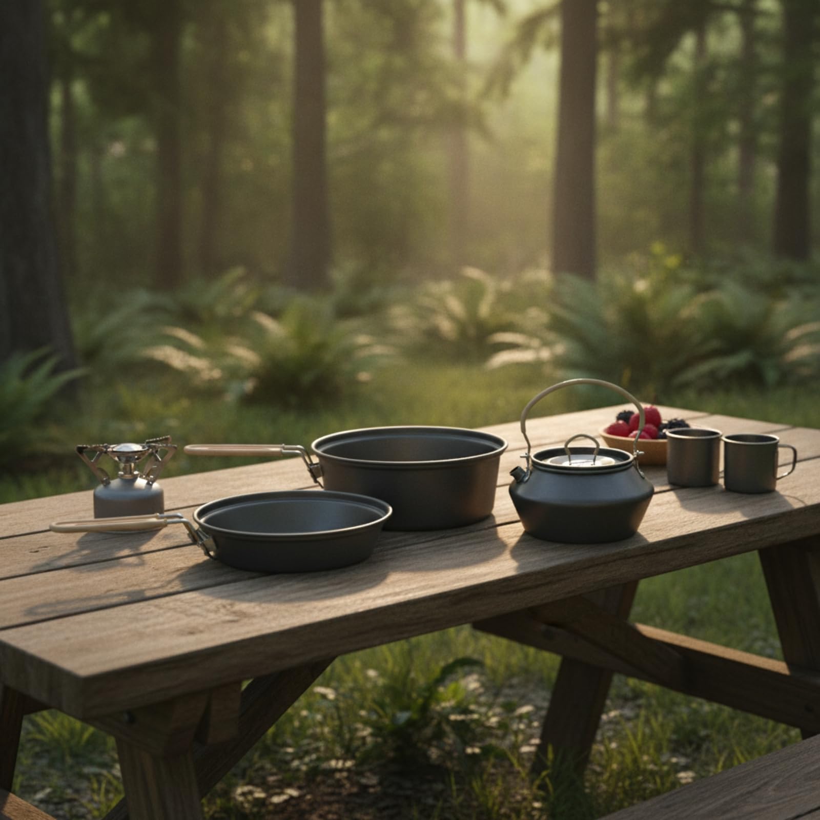 3 Pièces Cocotte Camping Pliable