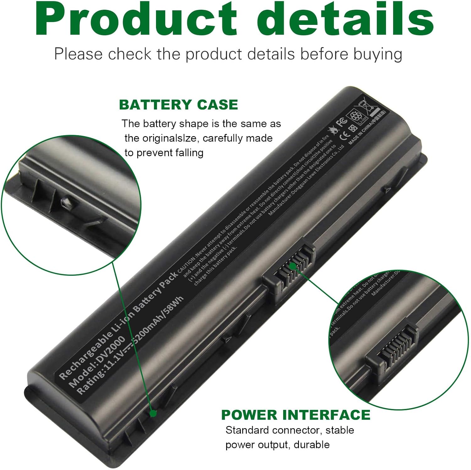 TREE.NB 11.1V 6 Cell Laptop Battery for HP Pavilion DV2000 DV2100 DV2200 DV2400 DV6000 DV6100 DV6300 DV6500 DV6700 Compaq Presario C700 Battery