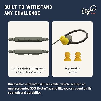 Elgin Rumble Wired Earplug Headphones with mic, in-Ear Earbuds