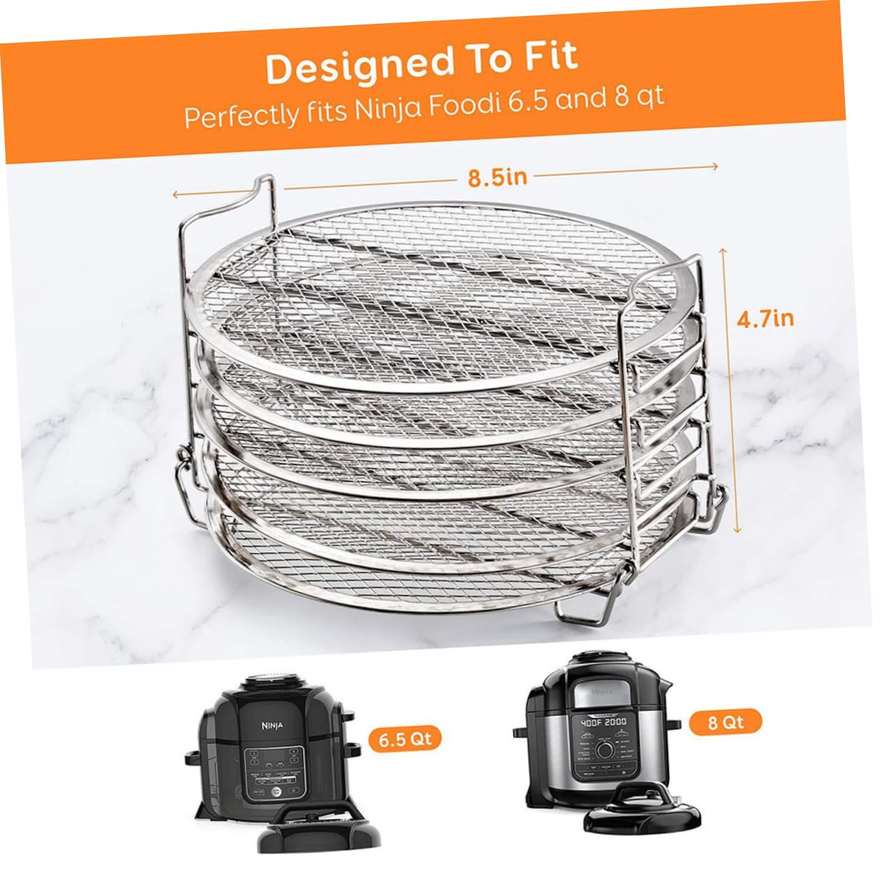 Alipis 1 Set 5 Air Fryer Accessories Air Fryer Ninja Air Fryer Rack for Oven Ninja Air Fryer Ninja Grill Accessories Dehydrator Large 304 Stainless Steel