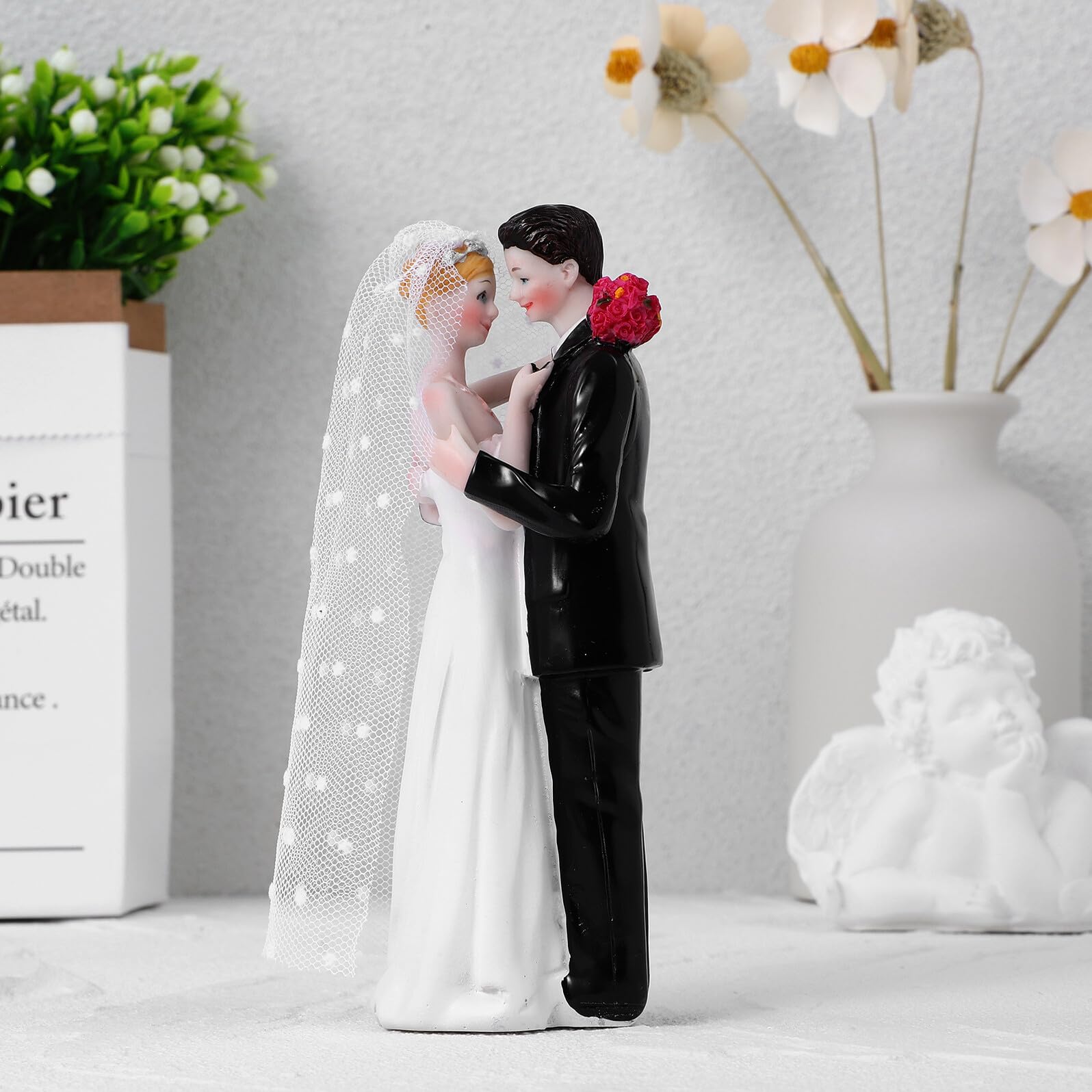 Cake Topper Matrimonio in Resina Elegante Decorazione per Torta Sposi Non Facile da Sbiadire Sicuro da Usare per Festa di Nozze