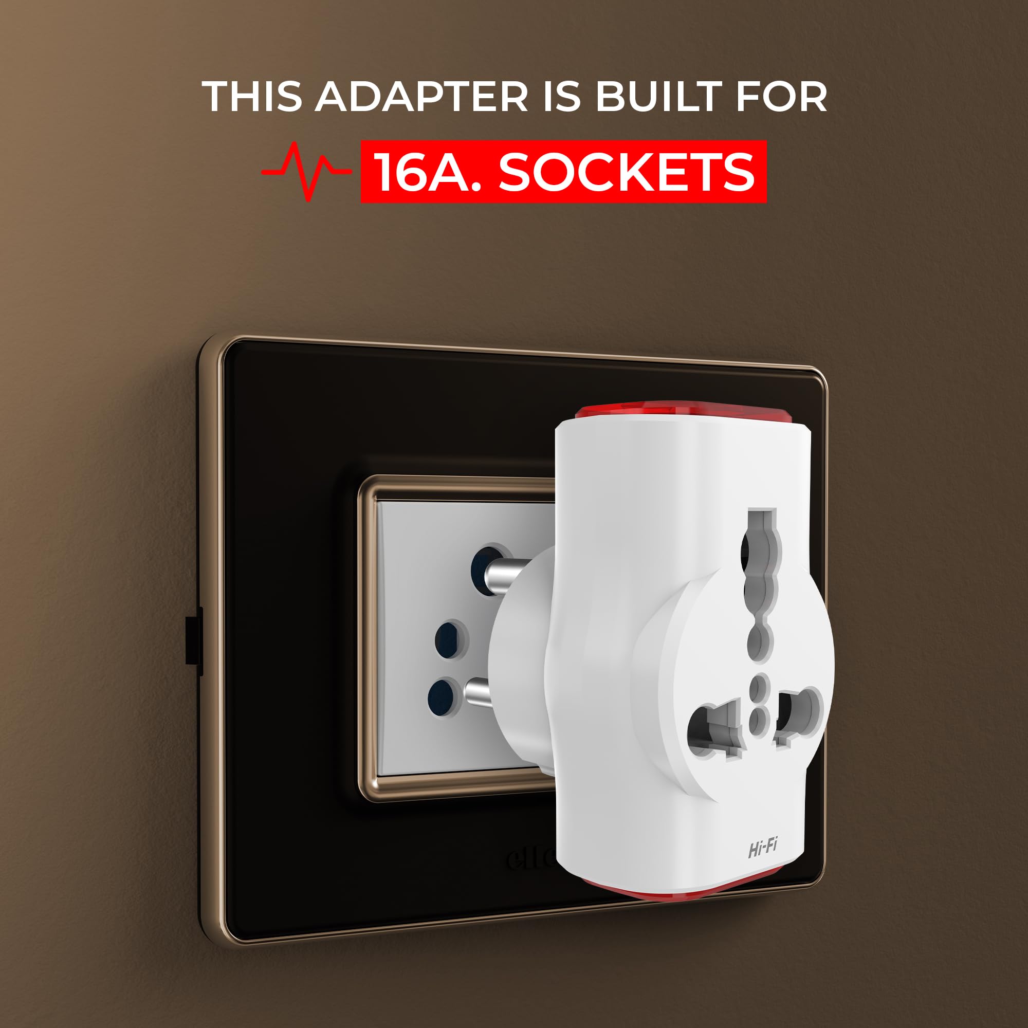 Elleys’ Dingo 16 amp & 6amp 3 Pin Multi Plug Universal Socket Travel Adaptor (240V) | Power Plug Socket Suitable 2 pin 3 pin Socket (Dingo (H83), Pack of 1) — Amazon image 2