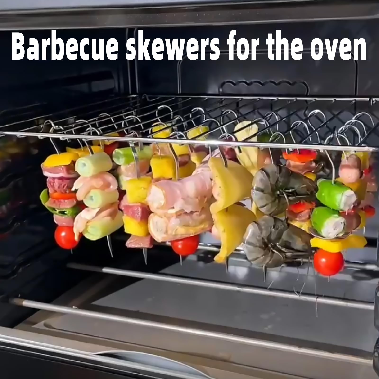 40PCS Kabob Skewers Flat Metal BBQ Barbecue Skewer 7