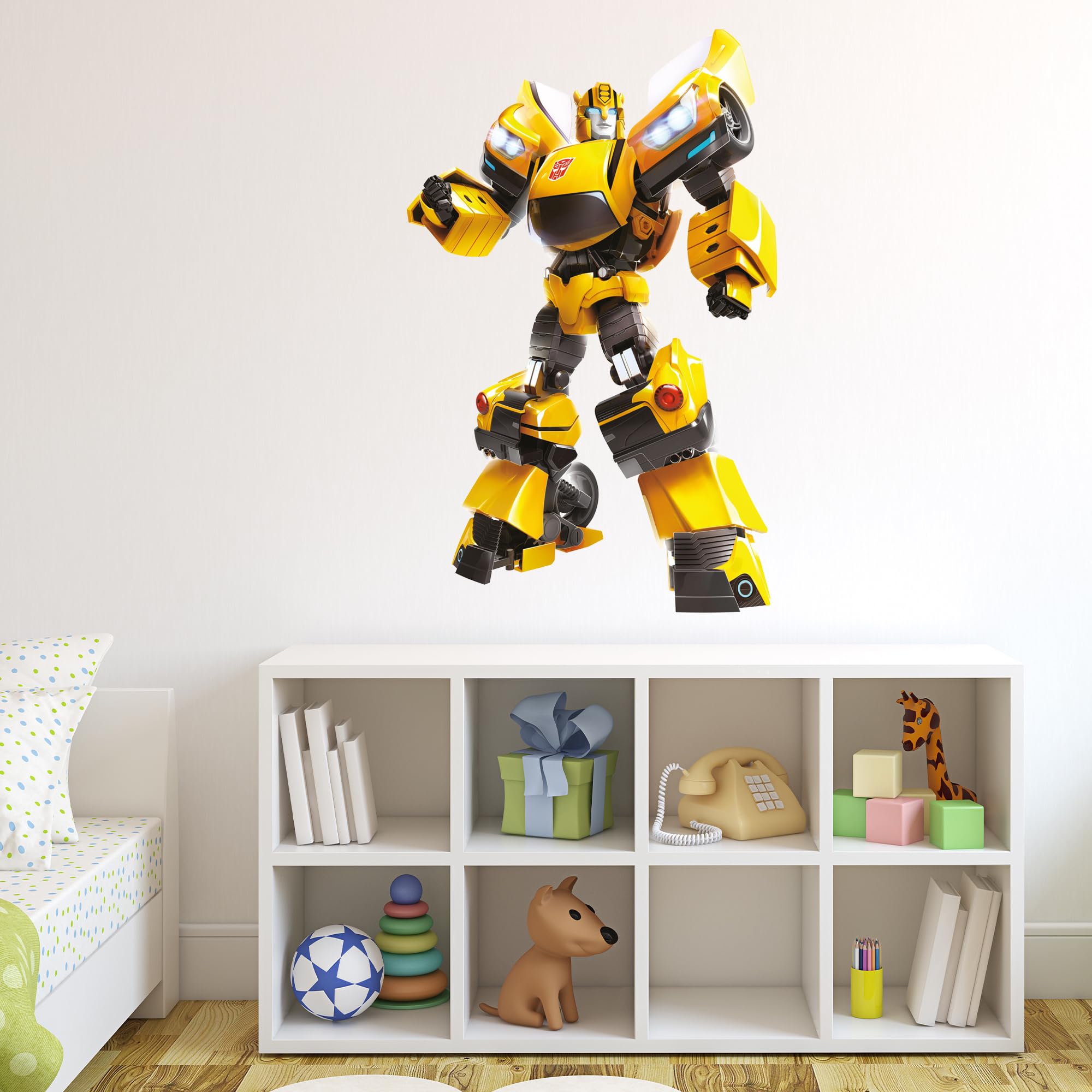 Transformers Wall Sticker - Bumblebee Wall Decal Vinyl Art Mural Kids Bedroom Gift (60cm Height x 40cm Width)
