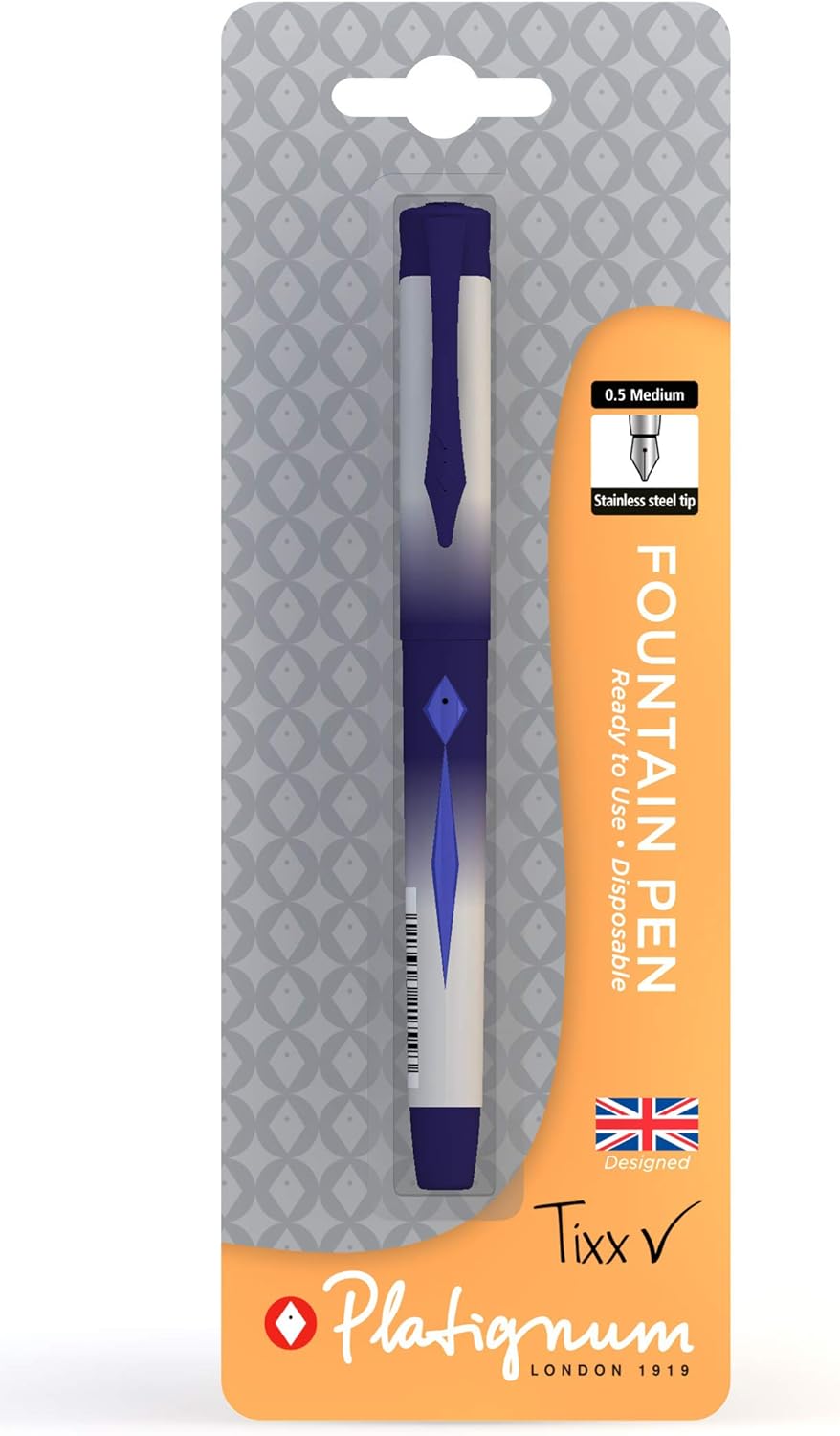 Platignum Tixx Blue Fountain Pen [Pack of 1] 2000 Metre Writing Length