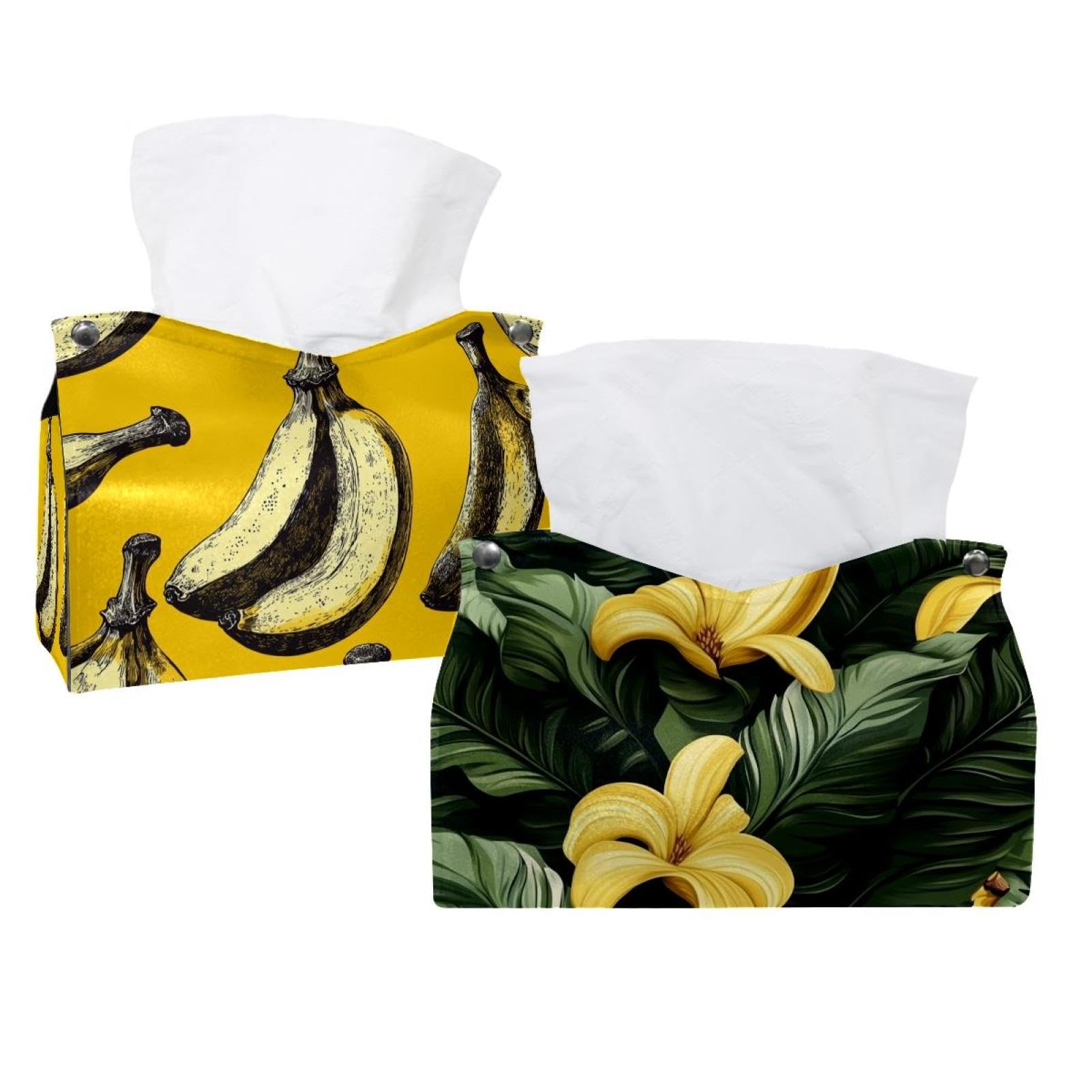 Housse de boîte à mouchoirs banane : cachez les cartons laids sur vos tables de nuit et bureau