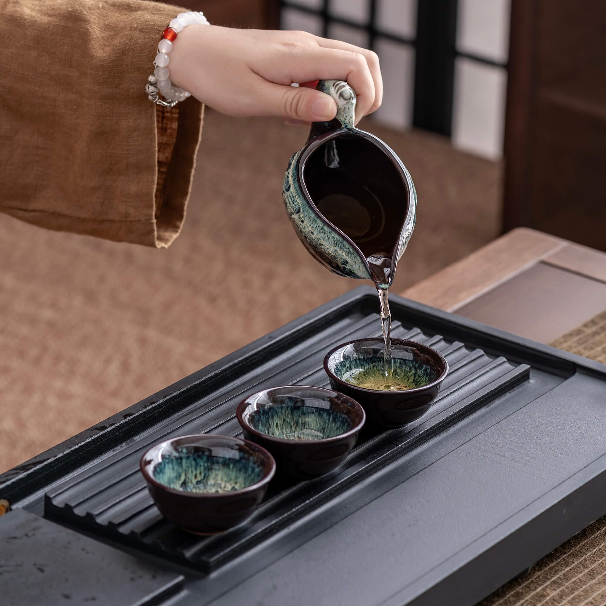 Amazon.com | Ceramic Teapot with Infuser Semi Automatic Tea Set