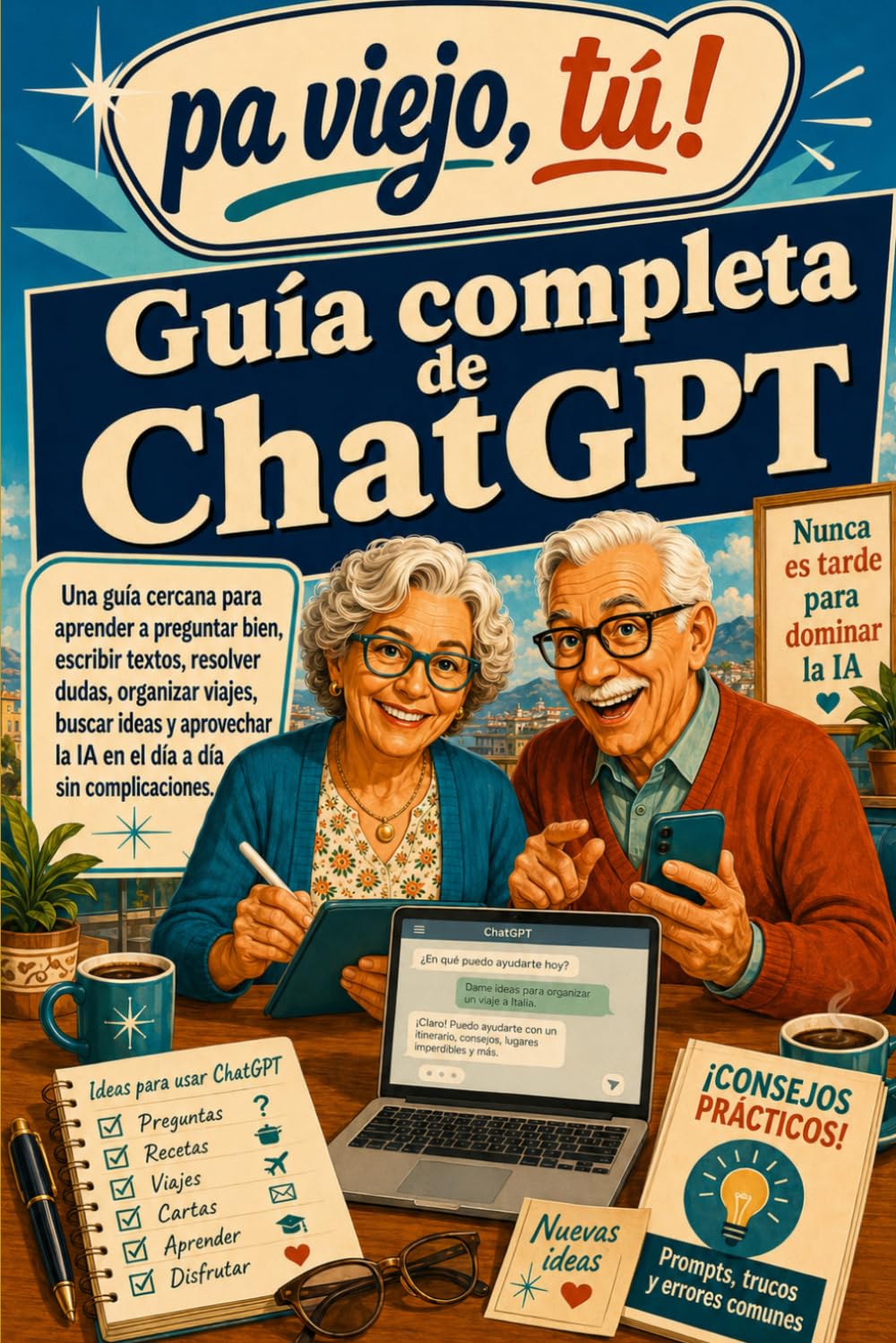 GUIA COMPLETA CHAT GPT: La guía fácil y práctica para aprender a usar la inteligencia artificial, resolver dudas, escribir mejor, organizarte y ... sin miedo y desde cero (Pa viejo, tú!)