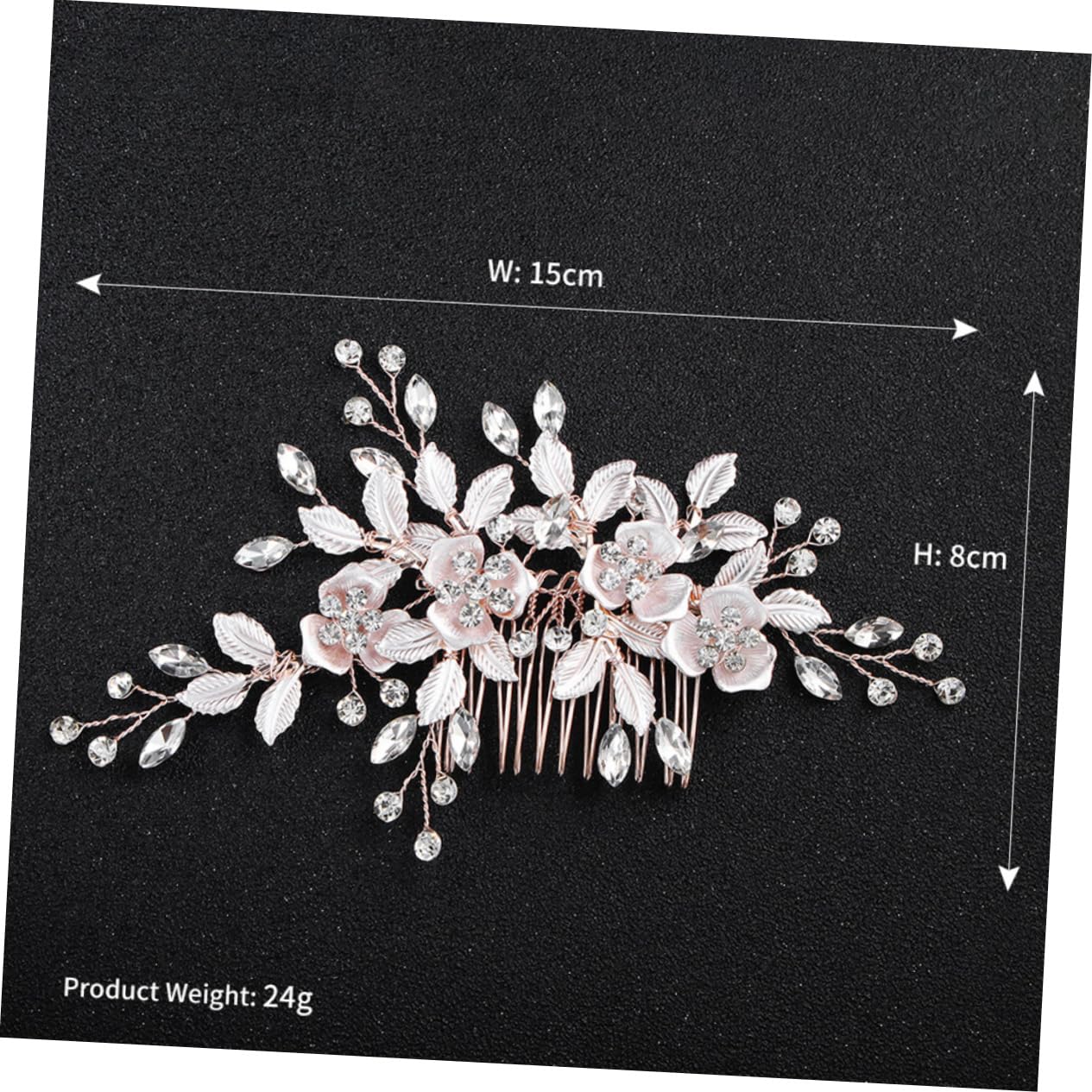 FRCOLOR 3stücke Braut Haarkamm Mit Floralen Kristallen Im Roségold-design Handgemachte Hochzeits-haaraccessoires Für Anlässe Und Besondere