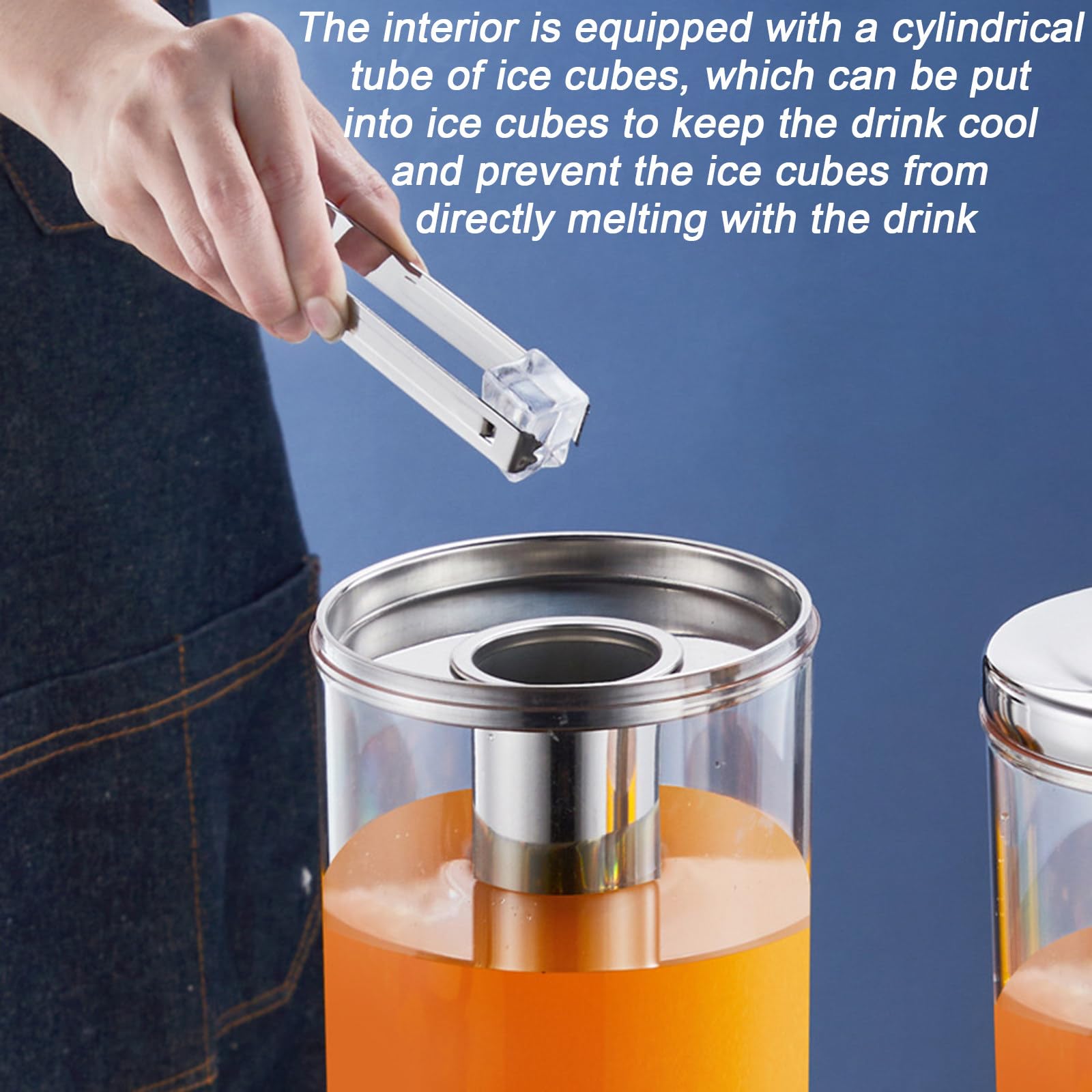 Distributeur de Boissons Froides à Double Tête de 6L, pour Les Événements à Domicile, Seau à Jus Commercial en Acier Inoxydable, Peut Être Ajouté de la Bière, des Boissons, Etc.
