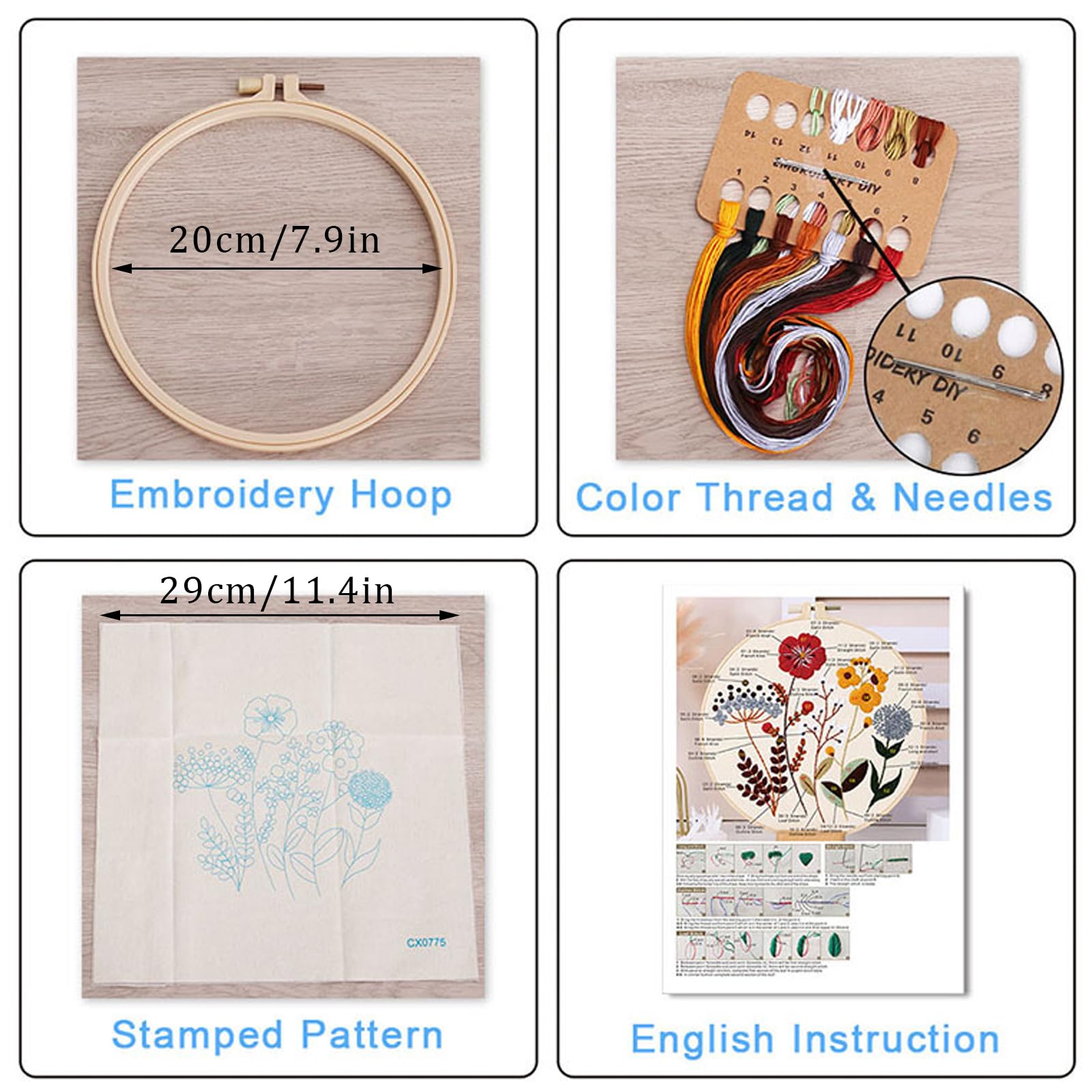 Yeesam Art Kit Punto Croce Advanced - Spring Tree House Girl Boy - Ricamo Fai Da Te Con Tela Stampata 11ct - 4