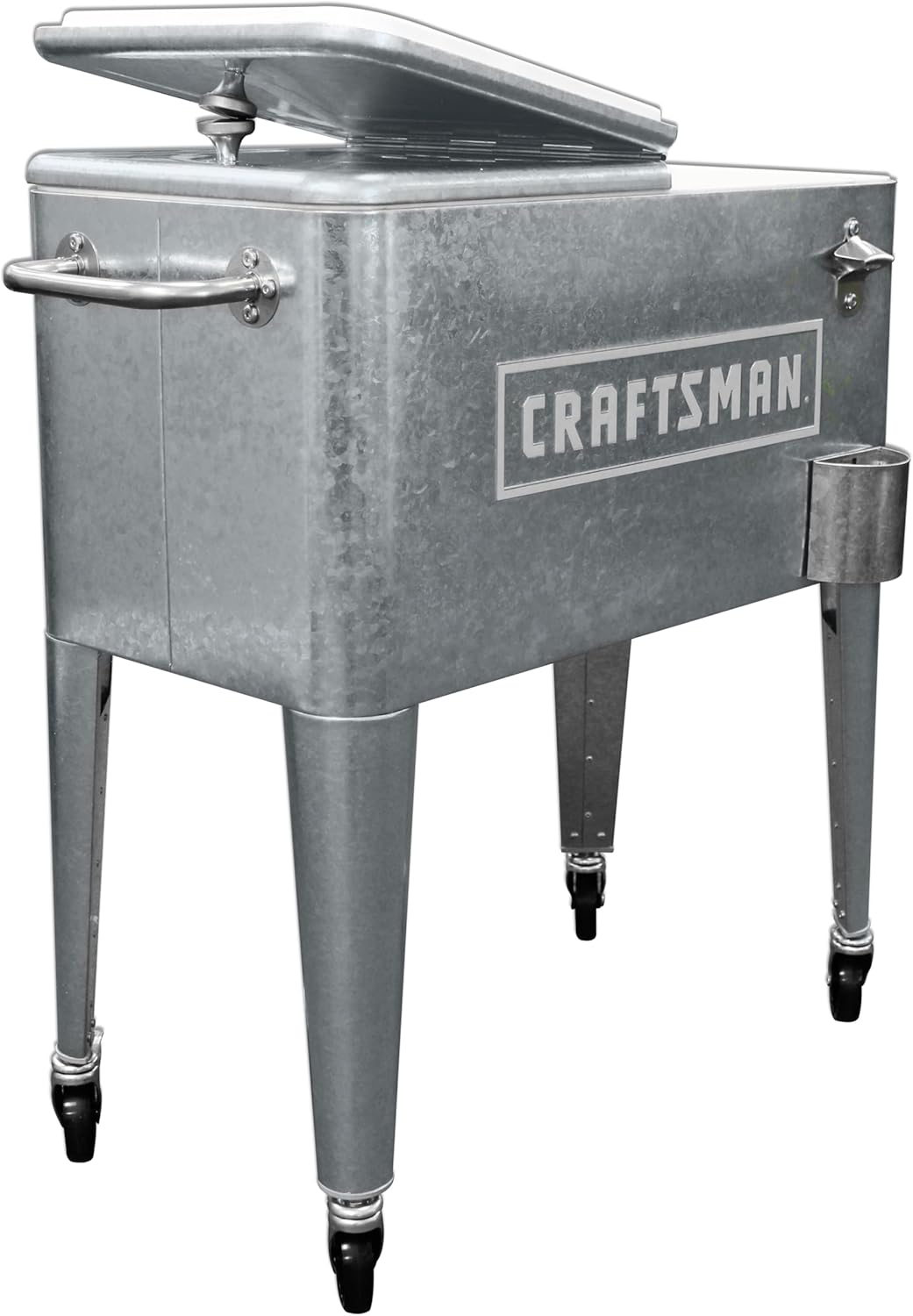 LEIGH COUNTRY Craftsman 60-Qt Galvanized Cooler, with Wheels for Outdoor/Patio/Porch