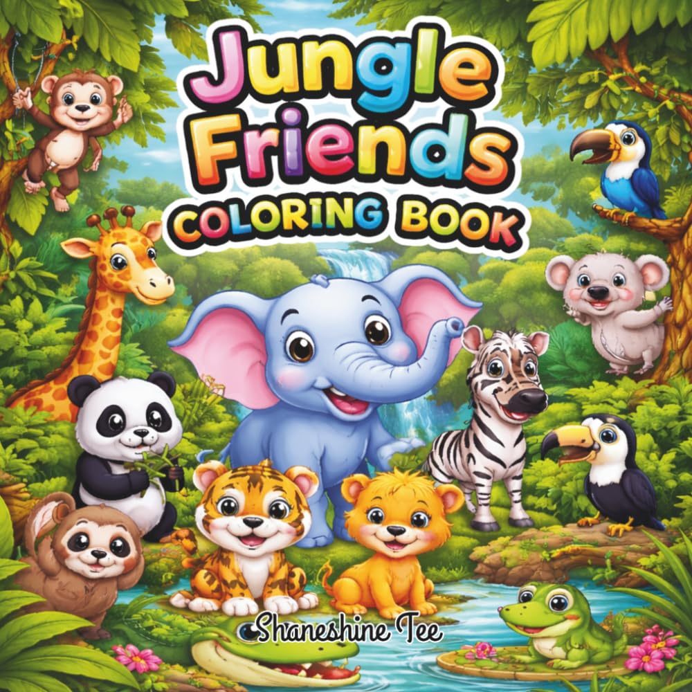 Jungle Friends: Coloring book about wild animals perfect for toddlers