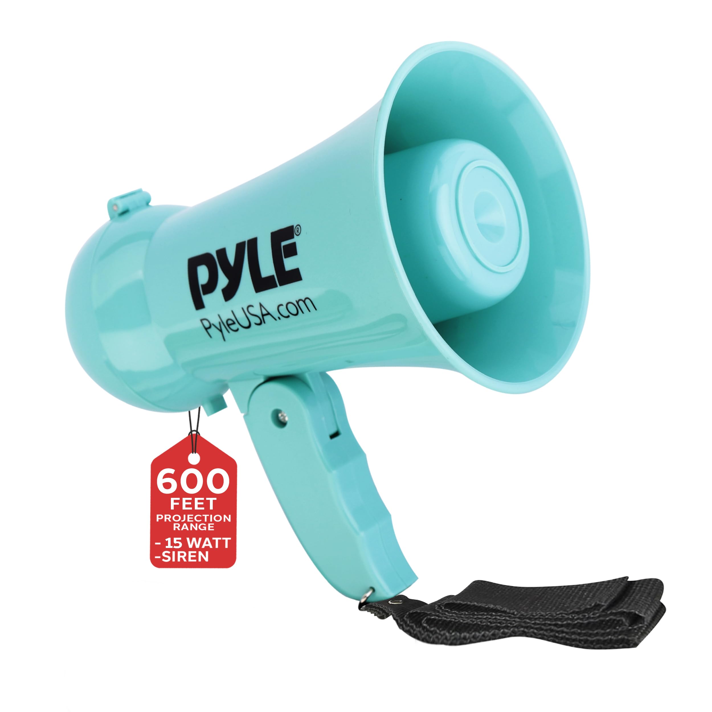 Pyle Portable Megaphone - Battery Operated Horn Loudspeaker with Siren, Built-in Dynamic Microphone Speaker