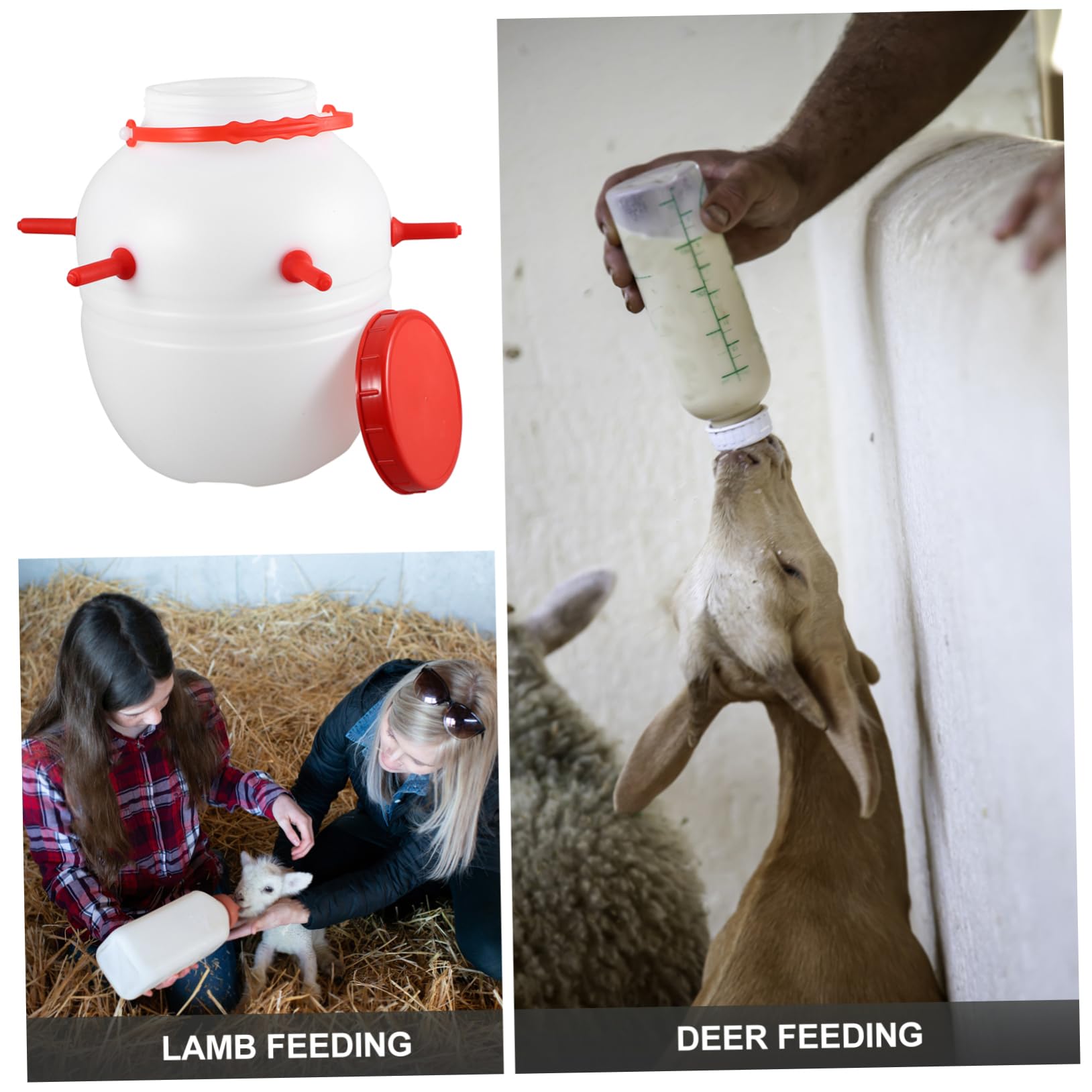 Mikinona Biberón para Corderos Resistente de con Alta Capacidad y Resistencia Térmica Alimentador Grueso para Ovejas Perros y Cerdos Suministros Prácticos para