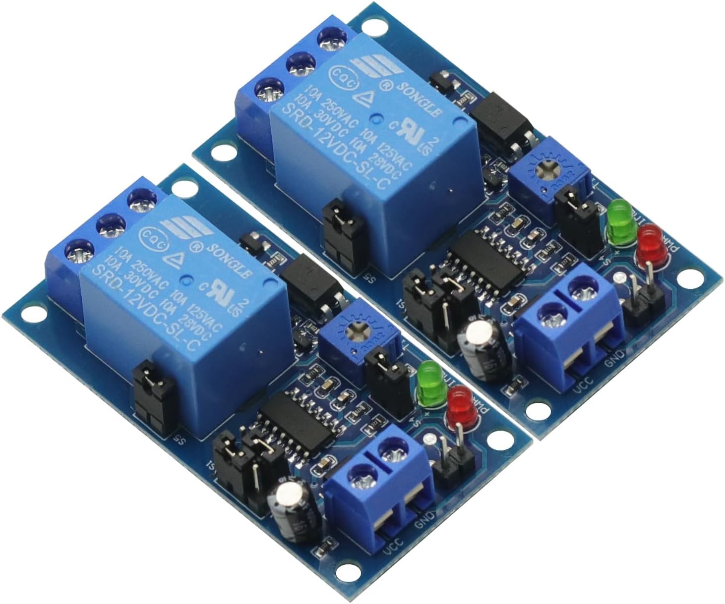 2PCS Delay DC 12V Relay Delay Turn On/Delay Turn Off Switch Module with Timer Board Module,12V Timer Switch