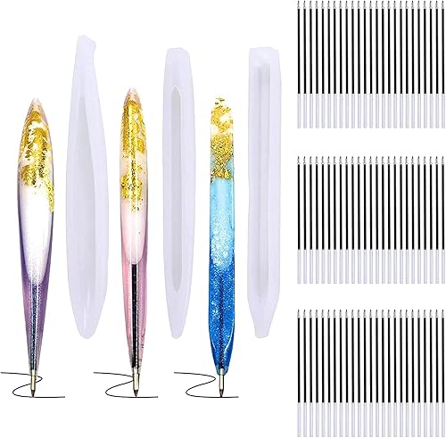 JANYUN 3 piezas de moldes de resina con forma de bolígrafo, moldes de silicona, moldes de resina epoxi, moldes de resina con 75 bolígrafos de disponible en Yaxa El Salvador