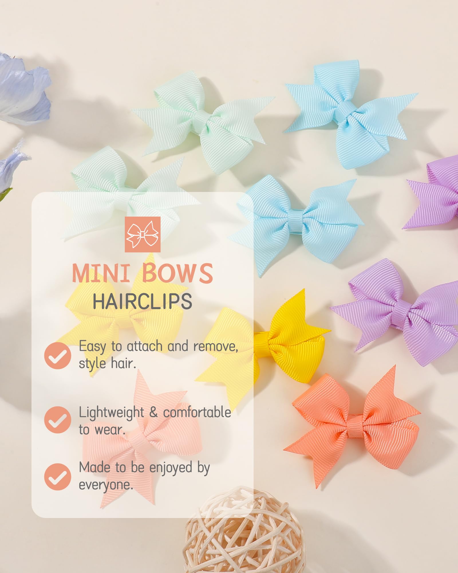 50 Pièces 2 pouces Barrettes cheveux filles Arcs Entièrement Doublé Grosgrain Boutique Ruban Solide Mini Arcs Accessoire Cheveux Fille pour Enfant Tout-Petits