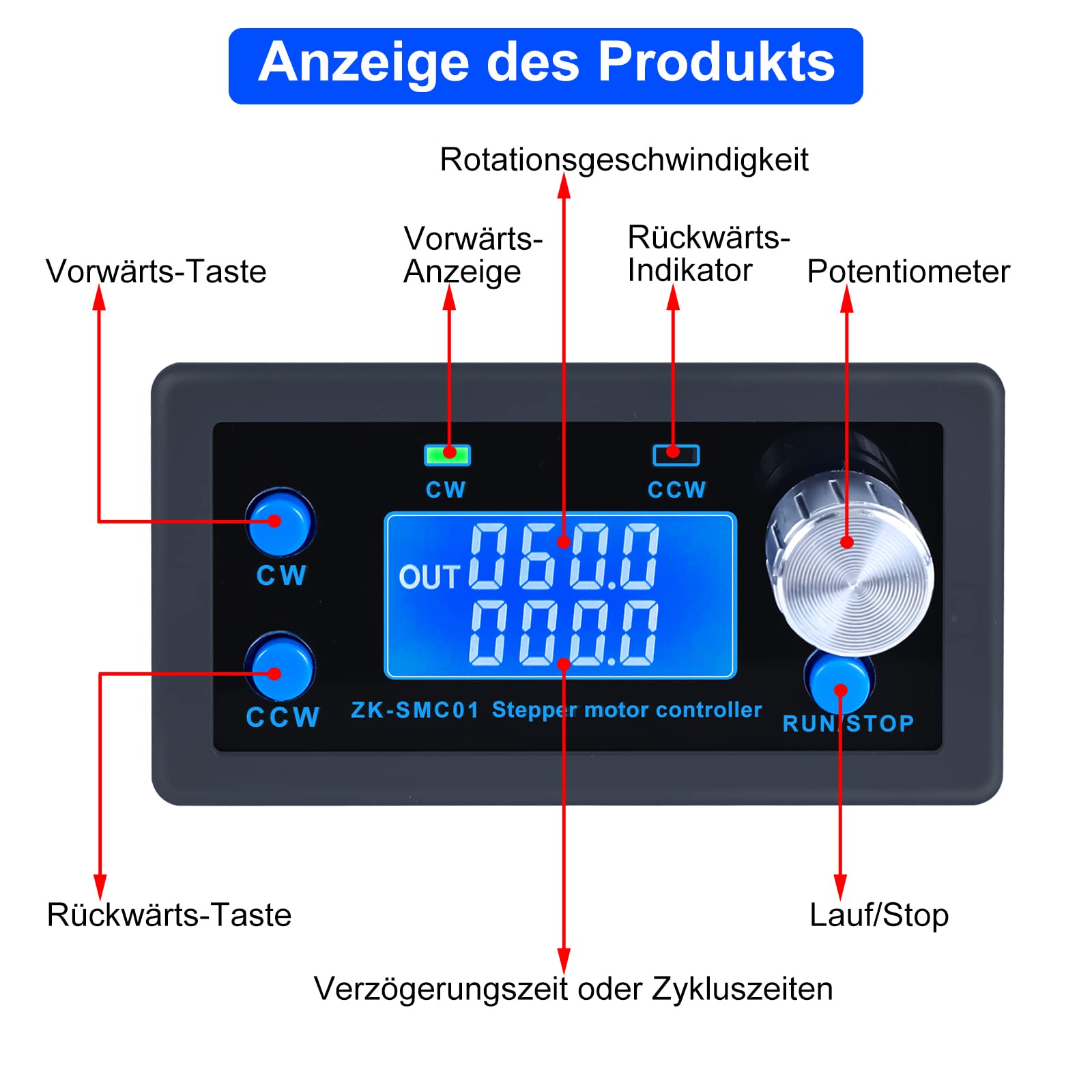 DC 5-30 V Contrôleur de moteur pas à pas CNC, résolution de 1/128 micropas, temps de décélération avant et arrière réglables, vitesse angulaire réglable, avec écran skóra définition
