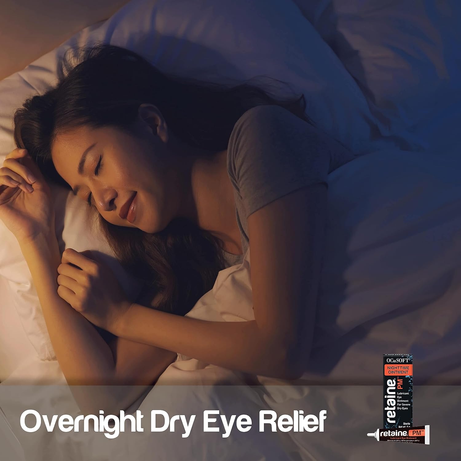 OCuSOFT Retaine PM Nighttime Ointment - Lubricant Eye Ointment for Overnight Dry Eye Comfort - Cools and Soothes Irritated Eyes - 5g Tube