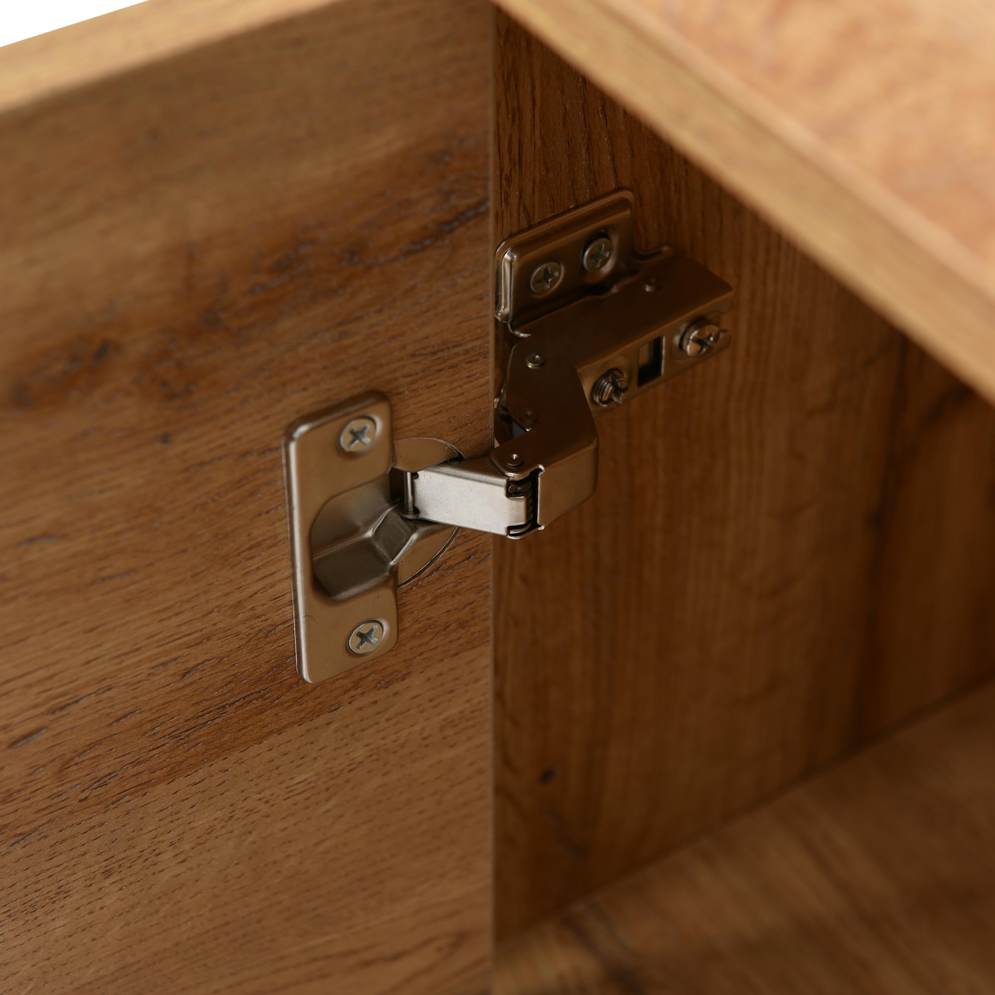 Casa & Arredamento - Aparador moderno de madera con tres puertas y estantes, montaje fácil, diseño que ahorra espacio, robusto y fiable, 160 x 35 x 76 cm