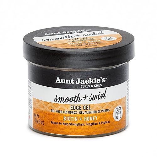 Aunt Jackie's Curls & Coils Biotina + Honey Smooth + Swirl Edge Gel con sujeción extra firme, 4 onzas