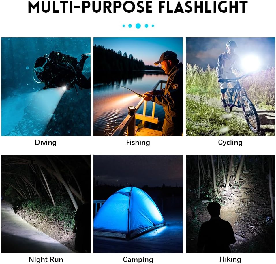 Wurkkos WK20S Scuba Diving Flashlight,2000 Lumen Dive Flashlight 363M Long Range SST40 LED 90CRI 5000K IPX8 Waterproof Underwater Torch Professional Snorkeling Light for Under Water Deep Sea Cave