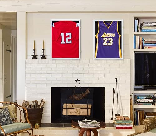 Miniatura 33 de Estuche de exhibición con marco de jersey, caja de sombra grande con cerradura, marco de jersey deportivo con 98% de protección UV acrílico y 2