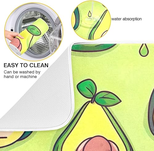 Miniatura 2 de Tapete de secado de platos con diseño de gatos divertidos con aguacate, 16 x 18 pulgadas, tapete de café de secado rápido, tapete de microfibra para