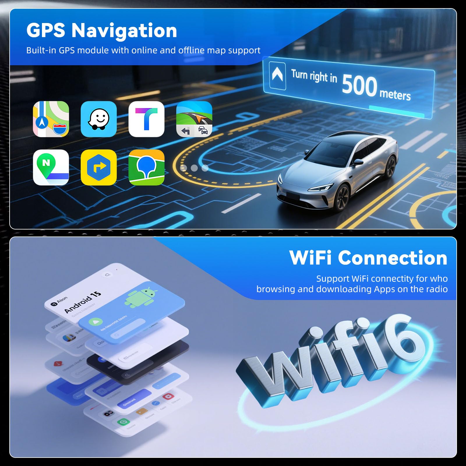 4G+64G Android 15 Carplay Android Auto Radio para Fiat Ducato 2008-2015 Citroen Jumper/Peugeot Boxer 2011-2015 Pantalla Radio Coche 9 Pulgadas con WiFi GPS SWC Bluetooth FM RDS Cámara de Marcha Mic
