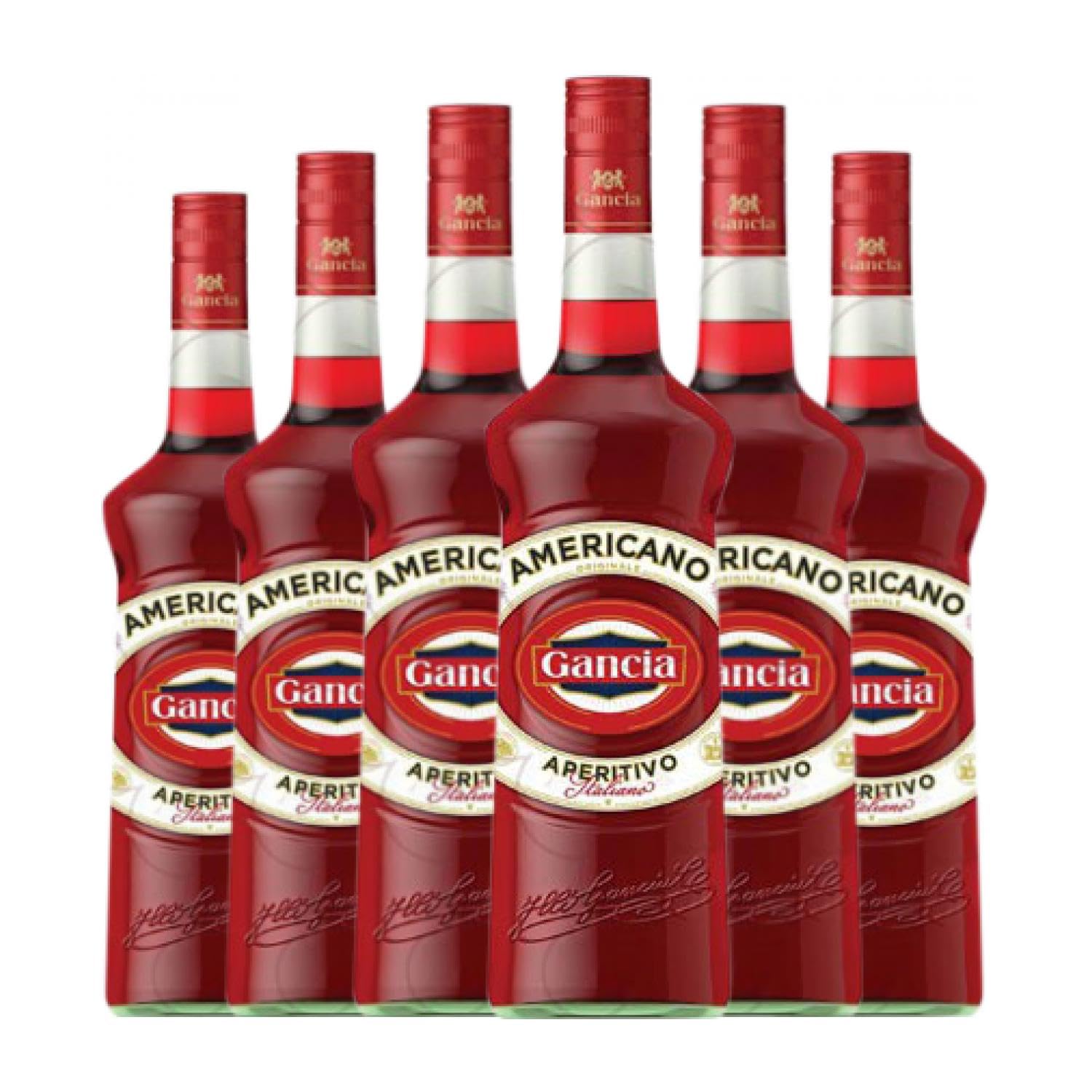 Licores Gancia Americano Botella Misil 1 L (Caja de 6 Botella Misil de 1 L)